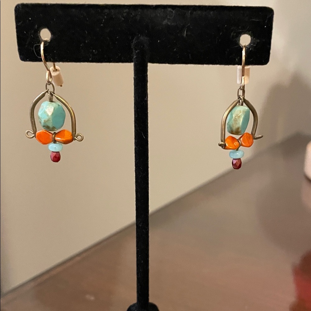 Elegant Artist-Made Multicolor Dangle Earrings